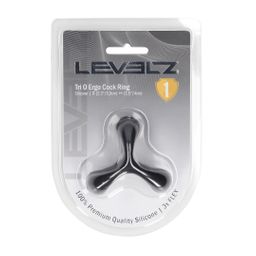 Levelz by shots Tri O Ergo Siliconen Cockring - Zwart (8714273063540)