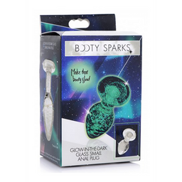 Xr brands Glow-In-The-Dark - Glazen Buttplug - Klein (848518039552)