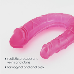 Crushious Deep Diver - Double Dildo with Anal Lubricant - 1.7 fl oz / 50 ml - Pink (7403254150775)