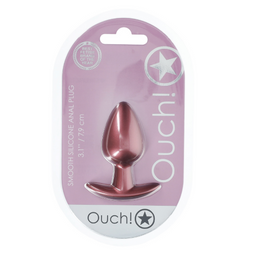 Ouch! by shots Zachte Siliconen Anale Plug - Medium - 3,1 / 7,9 cm - Roségoud (8714273056887)