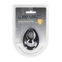 Levelz by shots Double Ergo Siliconen Cockring - Zwart (8714273063625)