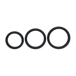 Levelz by shots Wide O Silicone Cockring Set van 3 - L/XL/XXL - Zwart (8714273062123)