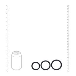 Levelz by shots Wide O Silicone Cockring Set van 3 - L/XL/XXL - Zwart (8714273062123)