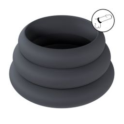 Levelz by shots Wide O Silicone Cockring Set van 3 - L/XL/XXL - Zwart (8714273062123)