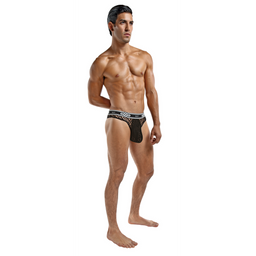 Male power Lo Rise Thong - S/M - Zwart (845830071482)
