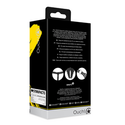 Ouch! by shots PU Leren Chastity Thong met Keten Detail - Zwart (8714273044273)