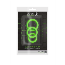 Ouch! by shots Cockring Set - Glow in the Dark - 3 Stuks (7423522639627)