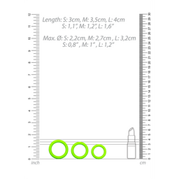 Ouch! by shots Cockring Set - Glow in the Dark - 3 Stuks (7423522639627)