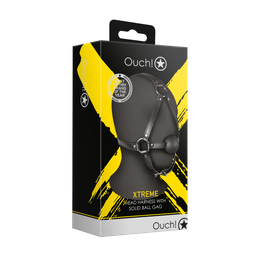 Ouch! by shots Hoofdharnas met Solid Ball Gag - Zwart (8714273050922)