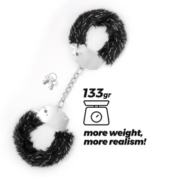 Crushious Spangle - Metalen Handboeien met Pluche - Zwart (7403254159891)