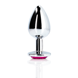 Ouch! by shots Hartje Gem Buttplug - Groot - Zilver/Rubellite Roze (8714273533678)