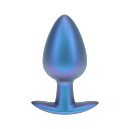 Ouch! by shots Zachte Siliconen Anale Plug - Groot - 3,5 / 8,9 cm - Metallic Blauw (8714273056900)