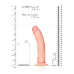 Realrock by shots Gebogen Realistische Dildo met Zuignap - 7 / 18 cm (7423522626627)