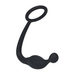 Levelz by shots Siliconen Cockring met Prostaatstimulator - S - Zwart (8714273064448)