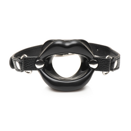 Xr brands Juicy Lips - Siliconen Open Mond Gag - Zwart (848518056573)