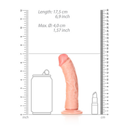 Realrock by shots Gebogen Realistische Dildo met Zuigcup - 6 / 15,5 cm (7423522625699)
