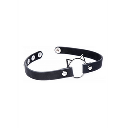 Xr brands Kinky Kitty Ring Slim Choker - PU Leer - Zwart (848518043597)