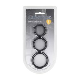 Levelz by shots Wide O Siliconen Cockring Set van 3 - S/M/L - Zwart (8714273062109)