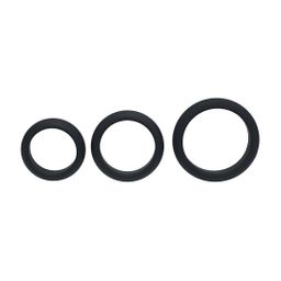 Levelz by shots Wide O Siliconen Cockring Set van 3 - S/M/L - Zwart (8714273062109)