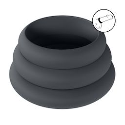 Levelz by shots Wide O Siliconen Cockring Set van 3 - S/M/L - Zwart (8714273062109)