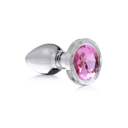 Xr brands Roze Edelsteen - Glas Anale Plug - Klein (848518037343)