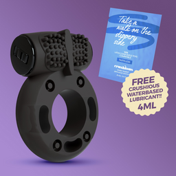 Crushious Booster - Cockring met Vibrerende Bullet - Zwart (799632355427)