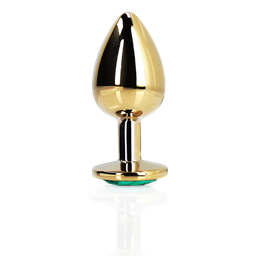 Ouch! by shots Ronde Gem Buttplug - Groot - Goud/Emerald Groen (8714273492852)