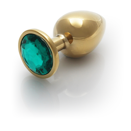 Ouch! by shots Ronde Gem Buttplug - Groot - Goud/Emerald Groen (8714273492852)