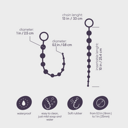 Crushious Basis Anale Kralen - 10 Kralen Ketting - Zwart (799632355052)