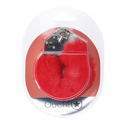 Ouch! by shots Zware Fluffy Handboeien - Rood (8714273043146)