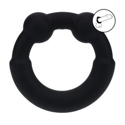 Levelz by shots Metaal en Siliconen Cockring - Zwart (8714273064011)