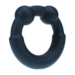 Levelz by shots Metaal en Siliconen Cockring - Zwart (8714273064011)