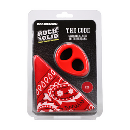 Doc johnson The Code - Siliconen Cockring met Bandana - Rood (782421098377)