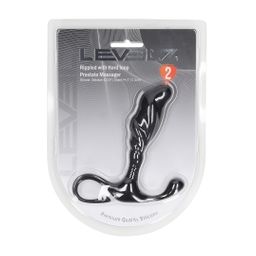 Levelz by shots Geribbelde Hard Loop Silicone Prostaat Massager - M - Zwart (8714273066497)