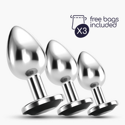 Crushious Bijou - Anal Train Trio - 3 Jewel Plugs - Zwart (7403254150829)
