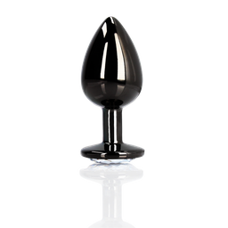 Ouch! by shots Ronde Gem Butt Plug - Medium - Gunmetal/Diamond (8714273493200)