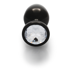 Ouch! by shots Ronde Gem Butt Plug - Medium - Gunmetal/Diamond (8714273493200)