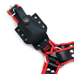 Red leather Leren Aroma Fles Houder voor Harnas - Zwart (3701019811768)