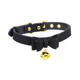 Xr brands Gouden Kitty - Kat Belhalsband - Zwart/Goud (848518037572)
