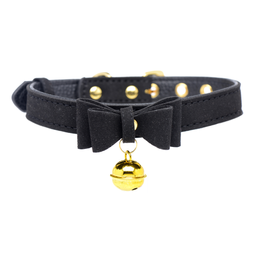 Xr brands Gouden Kitty - Kat Belhalsband - Zwart/Goud (848518037572)