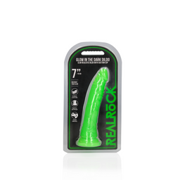 Realrock by shots Slank Realistisch Dildo met Zuignap - Glow in the Dark - 7'' / 18 cm (8714273493873)