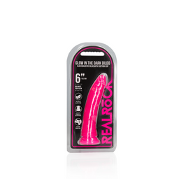 Realrock by shots Slim Realistic Dildo met Zuignap - Glow in the Dark - 6'' / 15,5 cm (8714273493668)