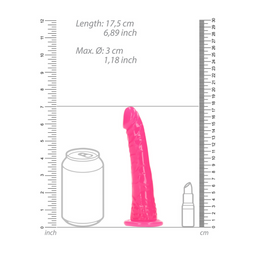 Realrock by shots Slim Realistic Dildo met Zuignap - Glow in the Dark - 6'' / 15,5 cm (8714273493668)