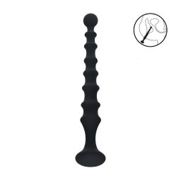 Levelz by shots Geribbelde Siliconen Flared Anale Probe - Zwart (8714273066756)