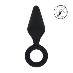 Levelz by shots Siliconen Anale Plug met Lus - L - Zwart (8714273064967)