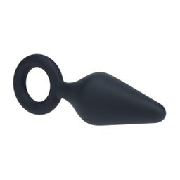 Levelz by shots Siliconen Anale Plug met Lus - L - Zwart (8714273064967)