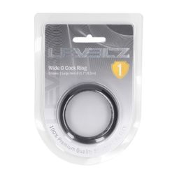 Levelz by shots Wide O Silicone Cockring - L - 42mm - Zwart (8714273061997)