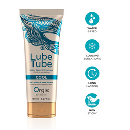 Orgie Lube Tube Cool - Waterbased Lubricant met een Cooling Effect - 5 fl oz / 150 ml (5600298351072)