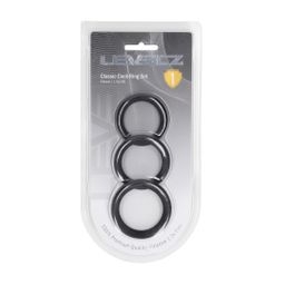 Levelz by shots Classic Silicone Cockring Set van 3 - L/XL/XXL - Zwart (8714273061911)