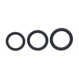 Levelz by shots Classic Silicone Cockring Set van 3 - L/XL/XXL - Zwart (8714273061911)